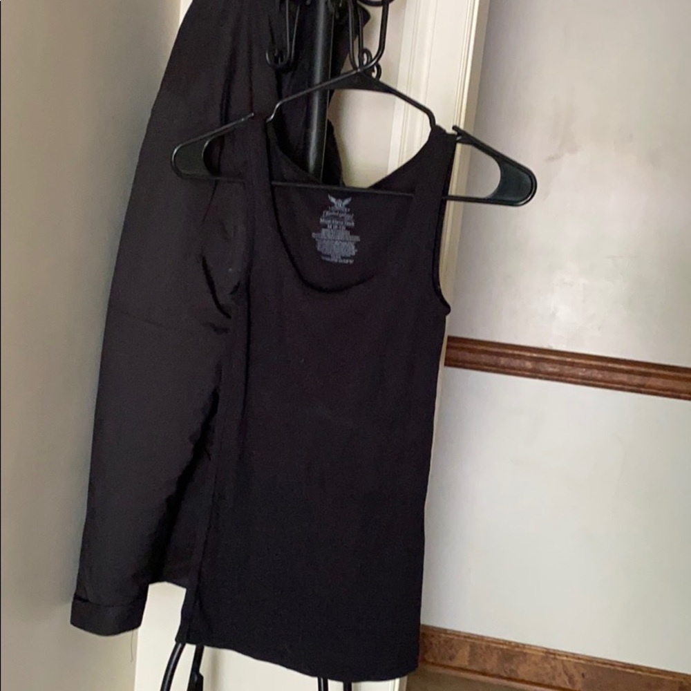 Black tank top.